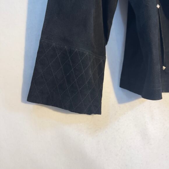 Dressbarn Woman Leather Suede Jacket Woman 18/20 Snap Buttons Studs Quilt Detail - Picture 9 of 16